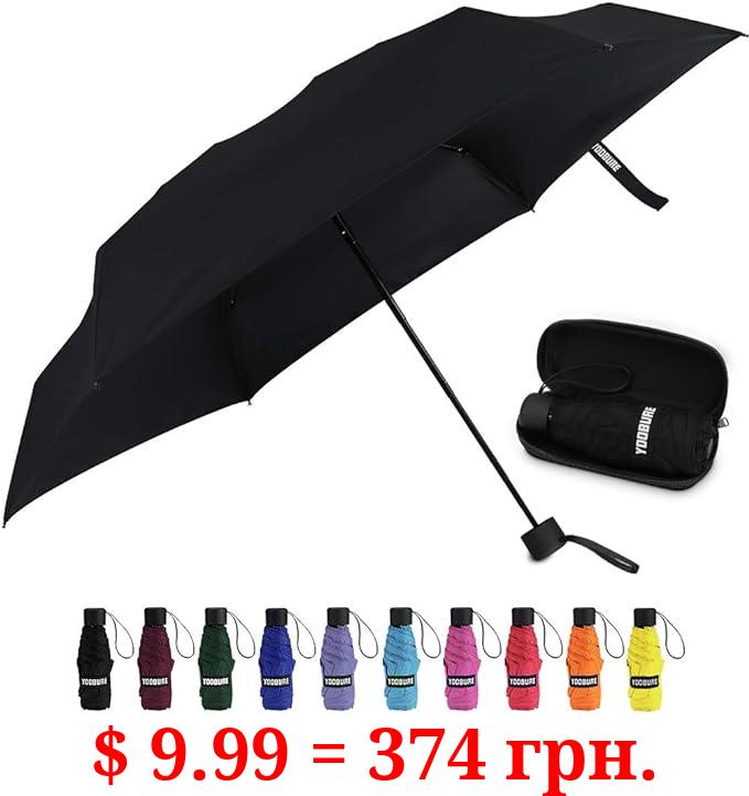 Yoobure Small Mini Umbrella with Case Light Compact Design Perfect for Travel Lightweight Portable Parasol Outdoor Sun&Rain Umbrellas