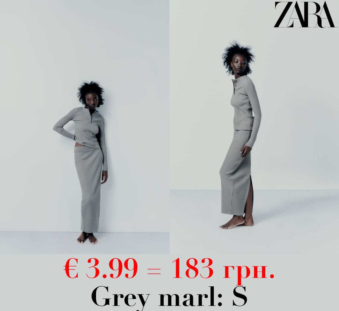 RIBBED T-SHIRT WITH BUTTONS