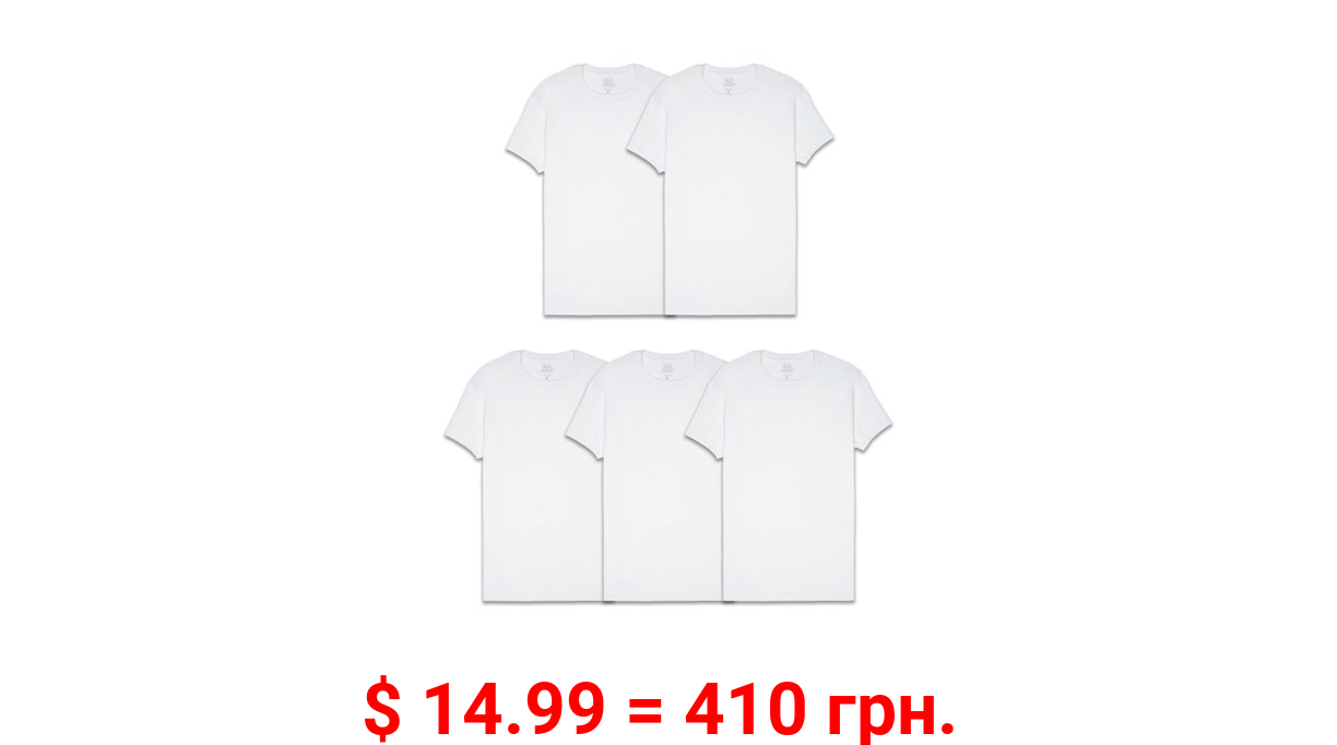 Fruit of the Loom Men's CoolZone White Crew T-Shirts, 5 Pack