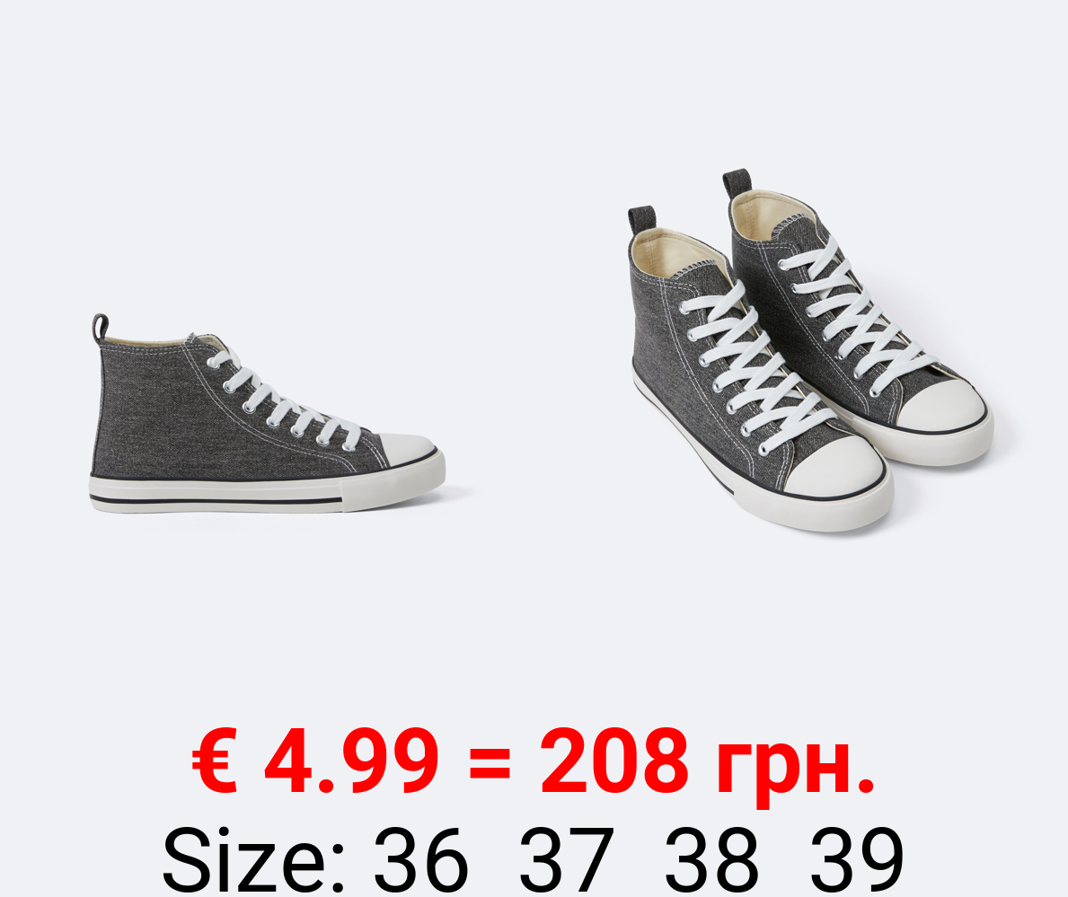 DENIM HIGH-TOP SNEAKERS