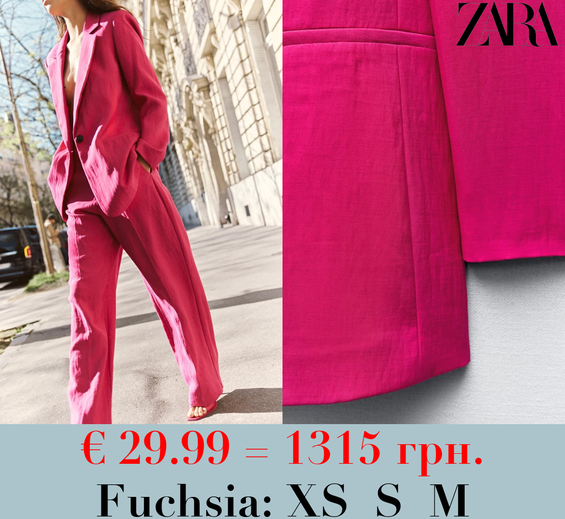 CREASED-EFFECT STRAIGHT FIT BLAZER