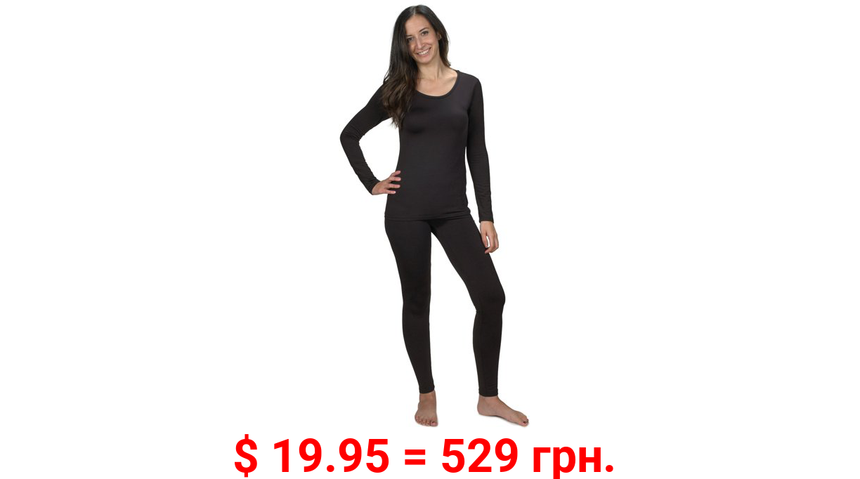 Women's Ultra Soft Thermal Underwear Long Johns Set with Fleece Lined (Black, XX-Large)…