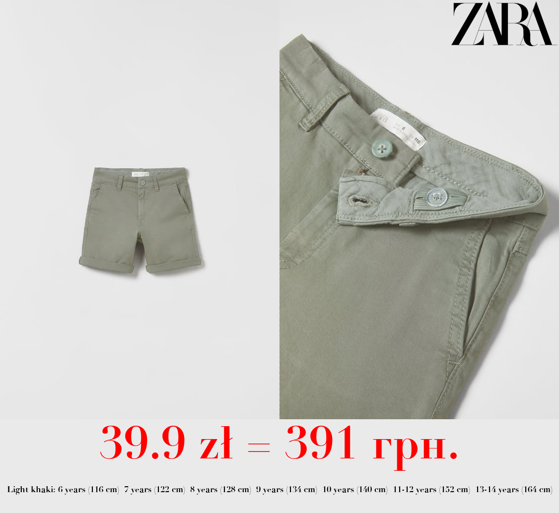 PLAIN CHINO BERMUDA SHORTS