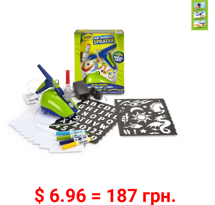 Crayola Air Marker Sprayer, Washable Markers, Beginner Child