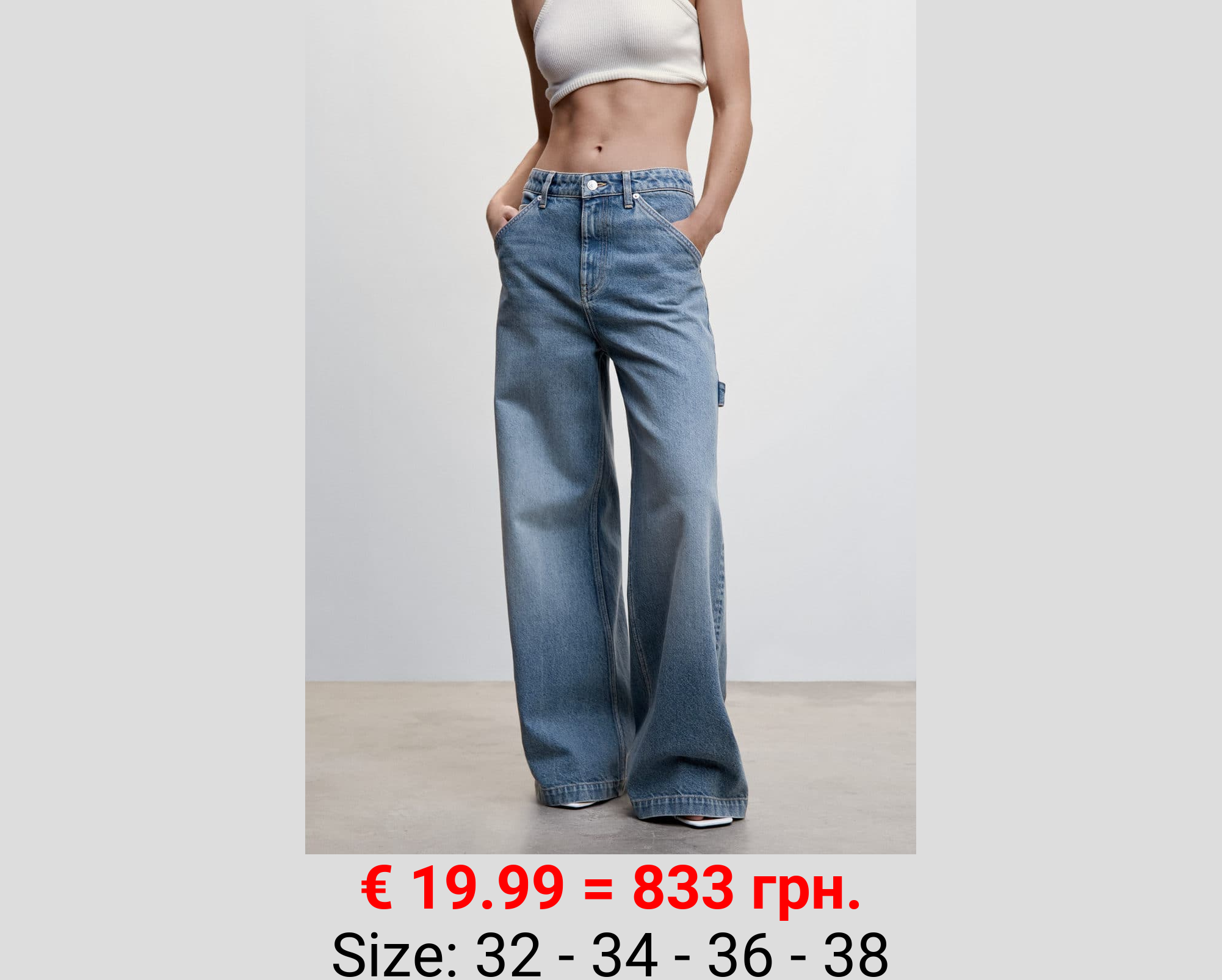 Jeans wideleg tiro bajo