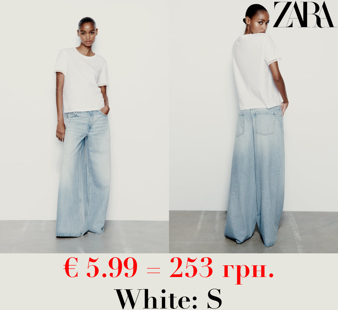 COTTON T-SHIRT WITH EMBELLISHED TRIM