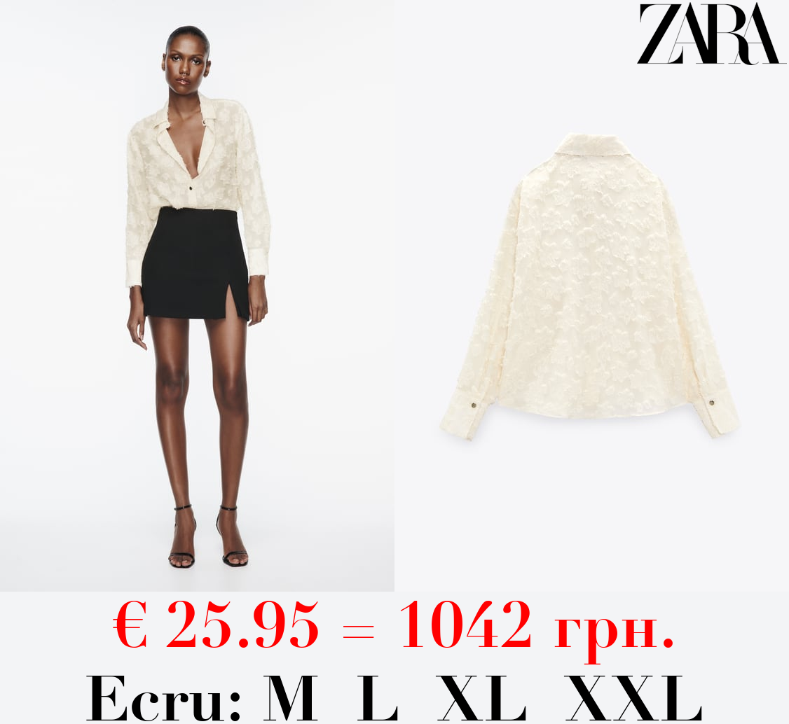 FLORAL SHIRT WITH TEXTURED WEAVE