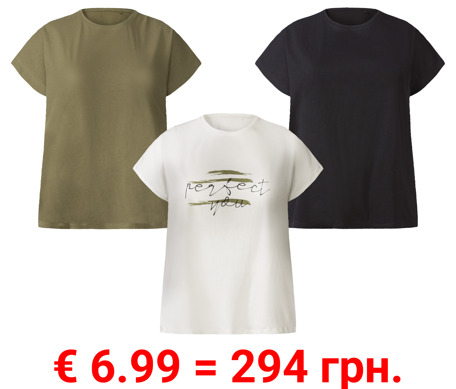 esmara® Damen T-Shirt aus reiner Baumwolle
