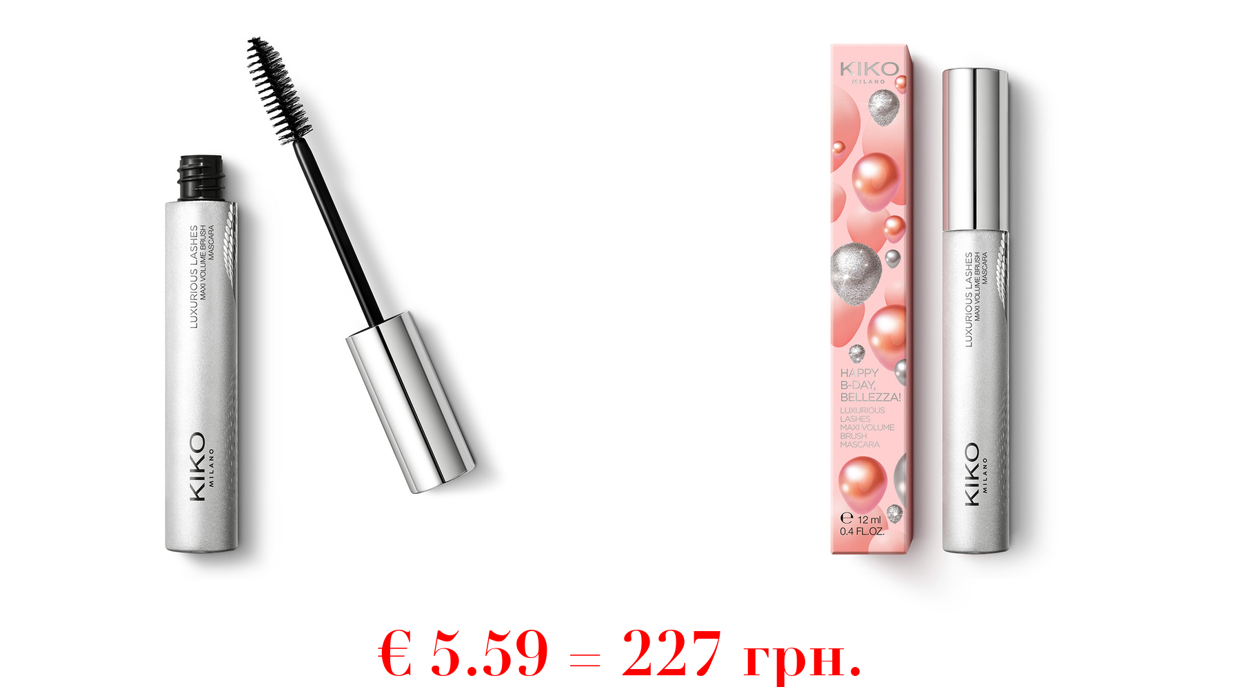 happy b-day, bellezza! luxurious lashes maxi volume brush mascara