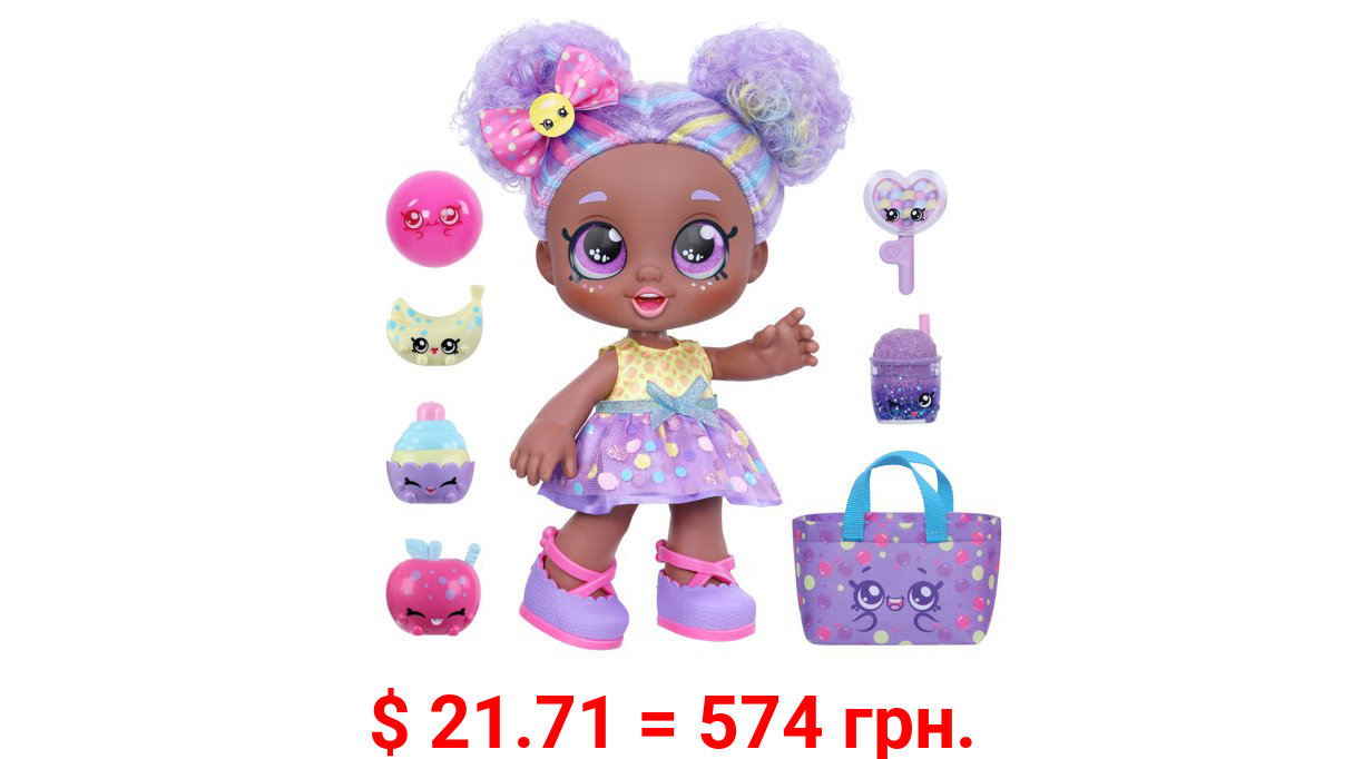 KINDI KIDS SKITTLES TODDLER DOLL EXCLUSIVE 1 Shopping bag plus 6 Shopkins Accessories Girls Toys for kids Ages 3
