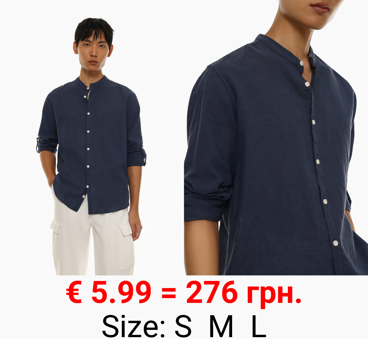 Linen-cotton blend shirt