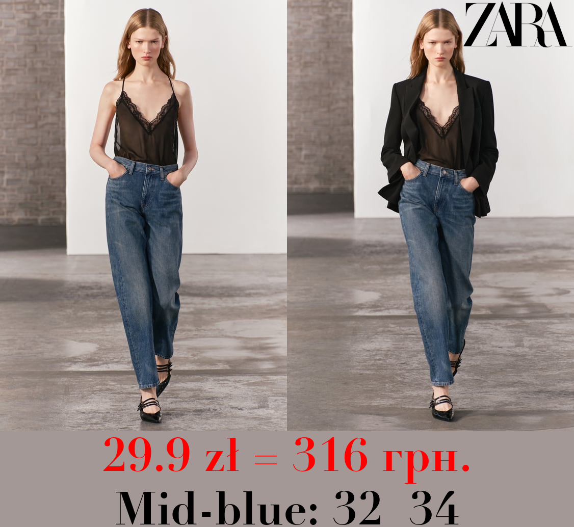 ZW COLLECTION STRAIGHT-LEG MID-RISE JEANS