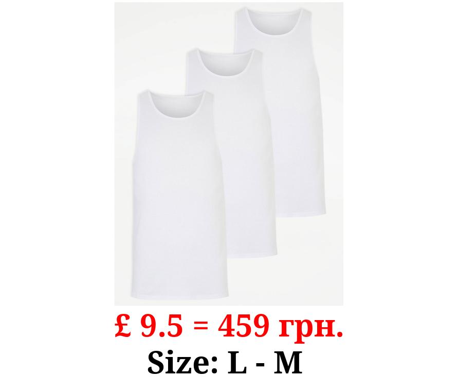 White Plain Vests 3 Pack