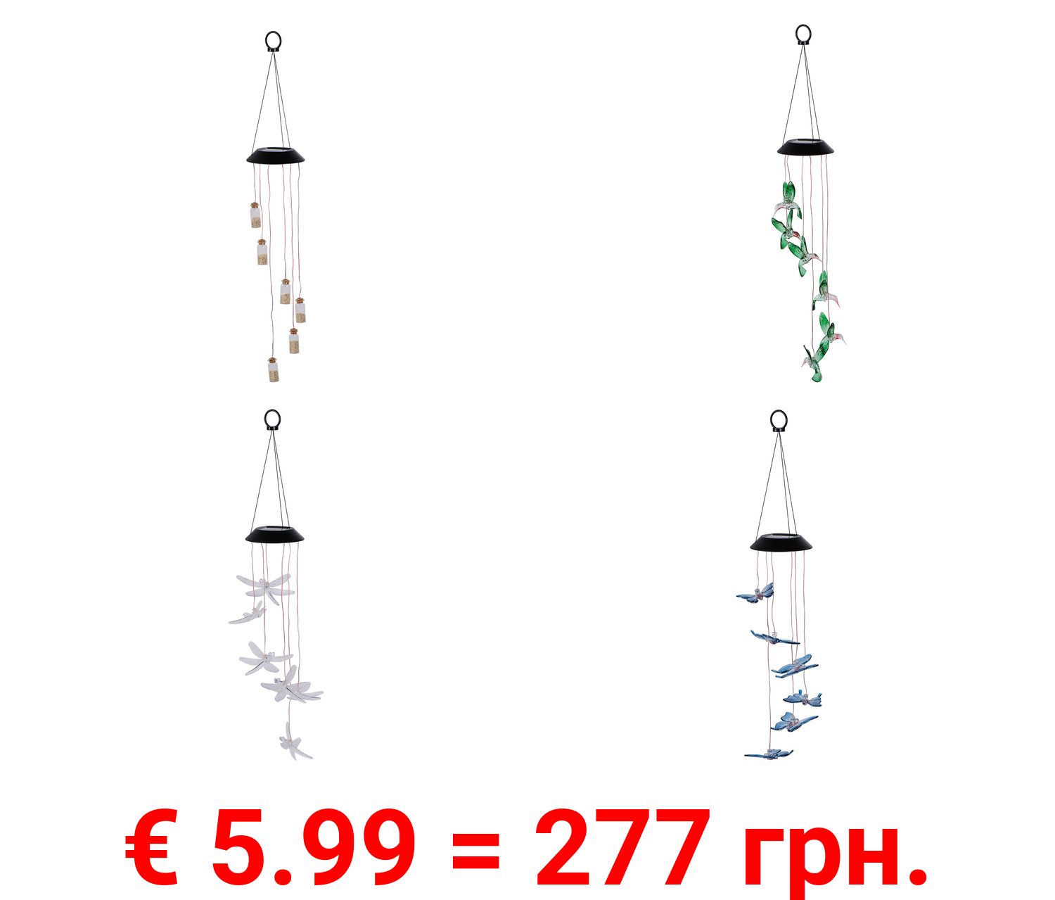 LIVARNO home Solar Windspiel, mit 6 langlebigen LEDs