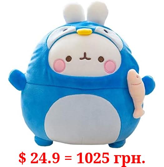 Molang Plump Stuffed Plush Toy, Soft and Cute. 9" (25cm) (Penguin Molang (Blue))