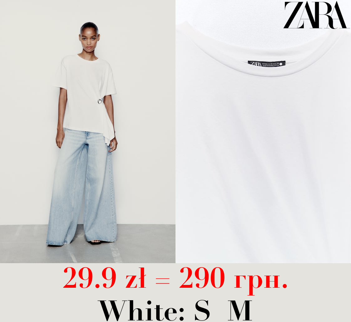 T-SHIRT WITH SIDE BROOCH