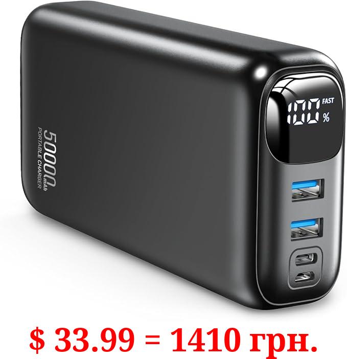 OHOVIV Portable Charger 50000mAh Power Bank - 22.5W Fast Charging External Battery Pack, LED Display USB-C Portable Cell Phone Charger for iPhone 15/14/13 Pro, Android, Samsung Galaxy, Etc