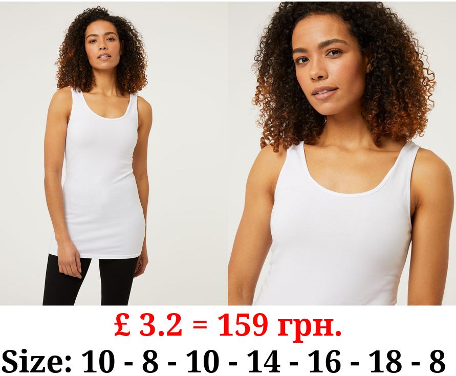White Basic Longline Vest