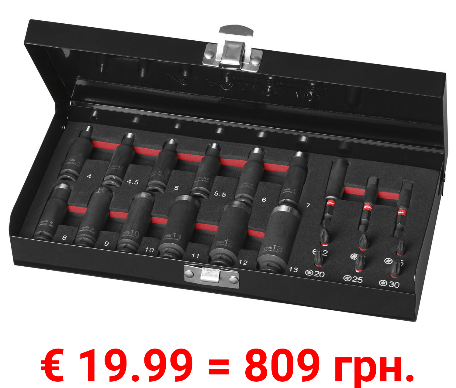 PARKSIDE PERFORMANCE® 1/4 Zoll Schlagnuss-Set »PSS 21 A1«, 21-teilig