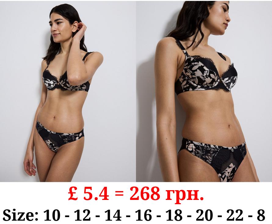 Studio Edit Floral Lace Trim High Leg Knickers