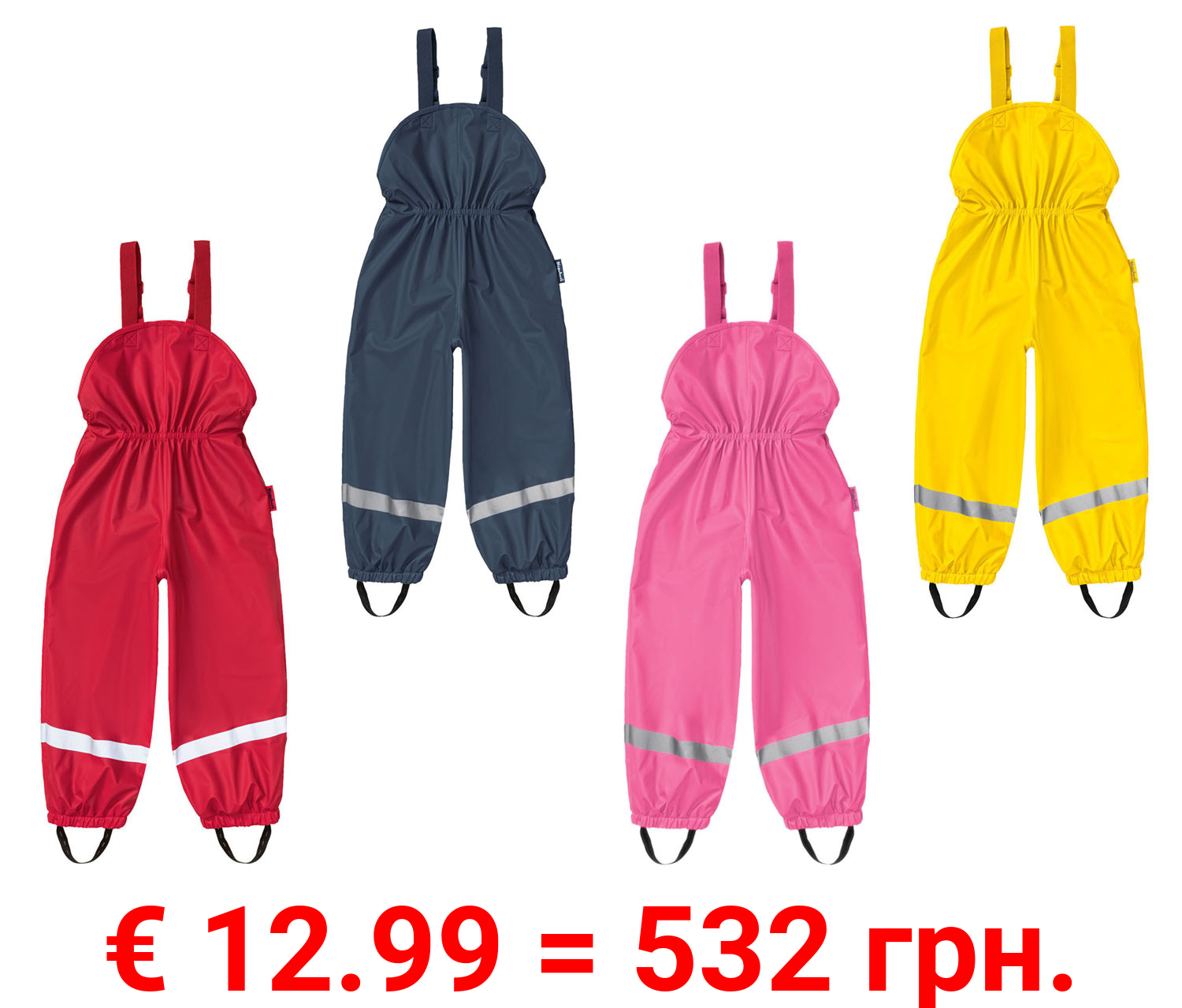 Playshoes Kleinkinder Kinder Mädchen / Jungen Regenlatzhose mit Reflektoren