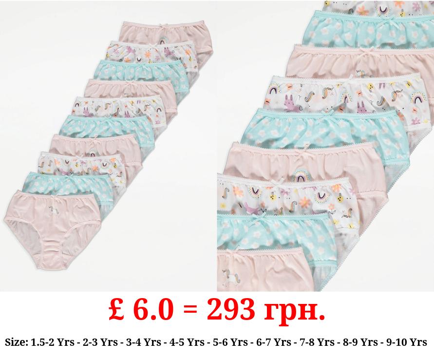 Unicorn Flower Knickers 10 Pack