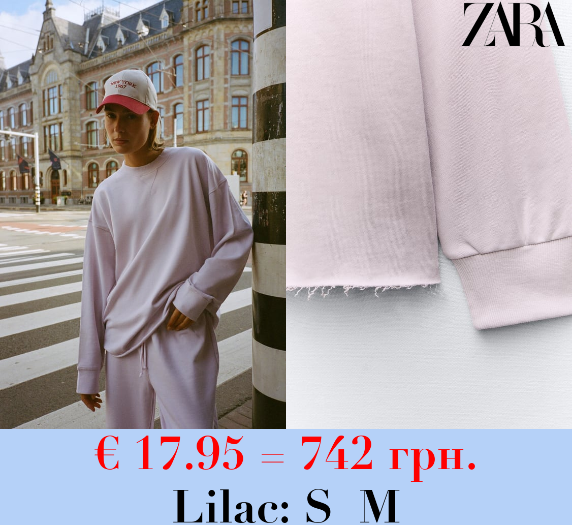 FADED-EFFECT PLUSH SWEATSHIRT