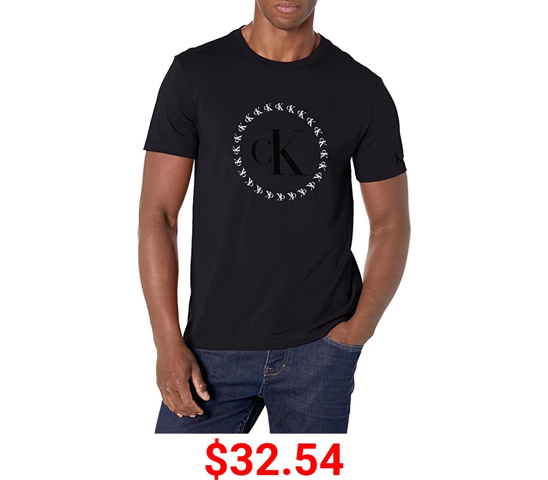 Calvin Klein Men's Circle Monogram Logo Crewneck T-Shirt