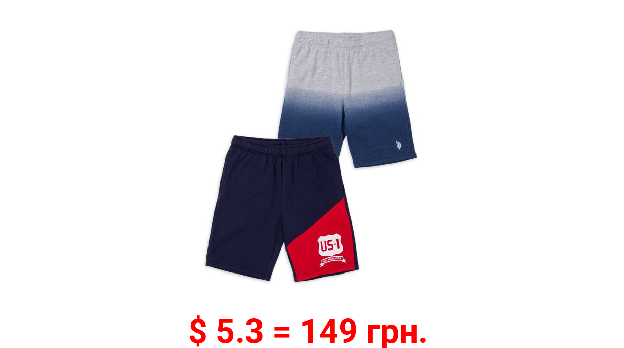 U.S Polo Assn. Performance Fleece 2-Pack Shorts, Sizes 4-18