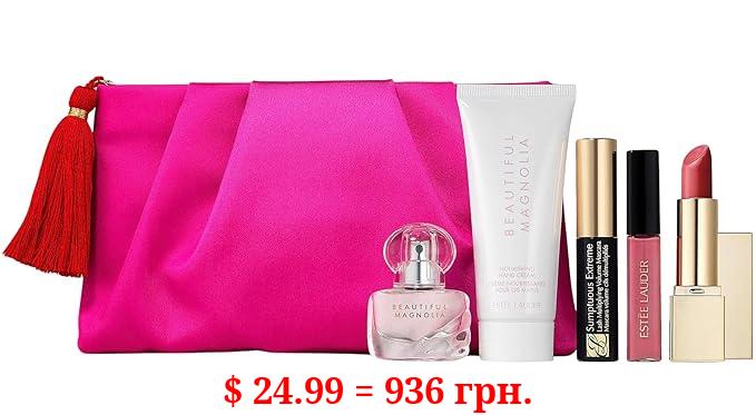 Estee Lauder 6 PC Beautiful Magnolia perfume body lotion lip gloss mascara Holiday 2022 Set