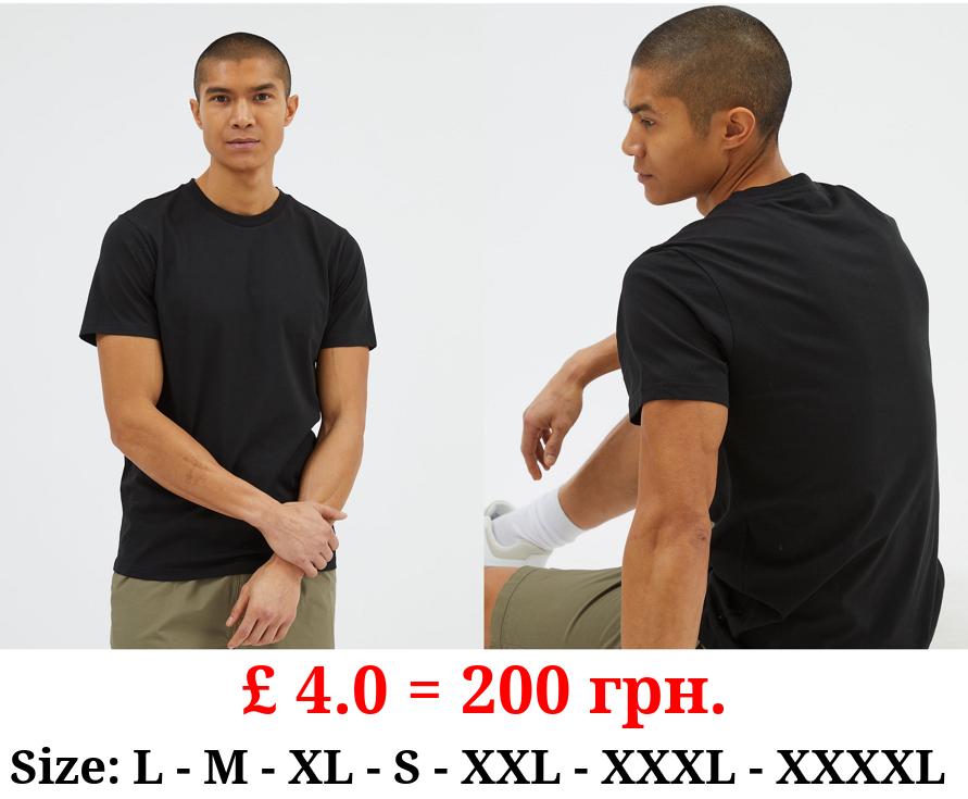 Black Plain Slim Fit T-Shirt