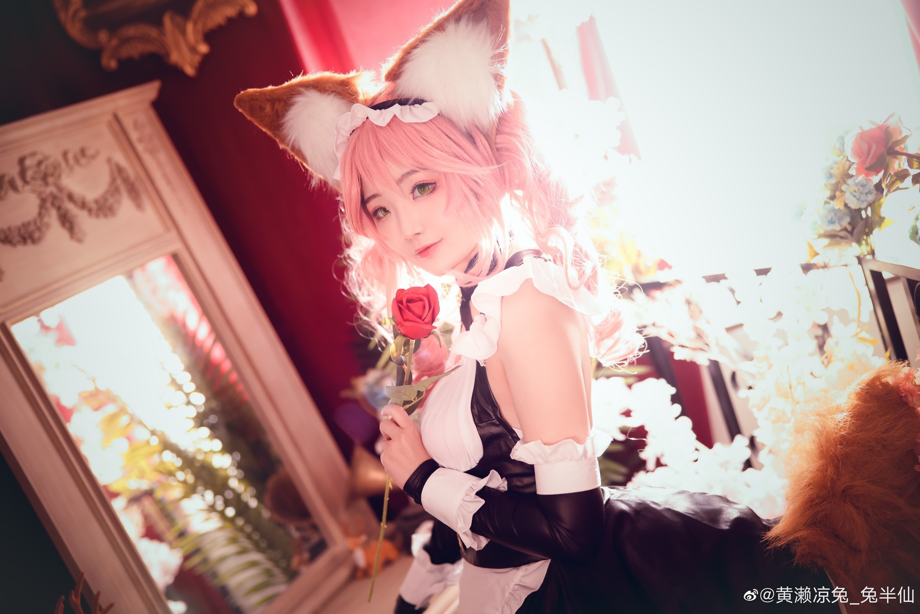 黄濑凉兔_兔半仙 Cosplay fate玉藻前女仆ver 14