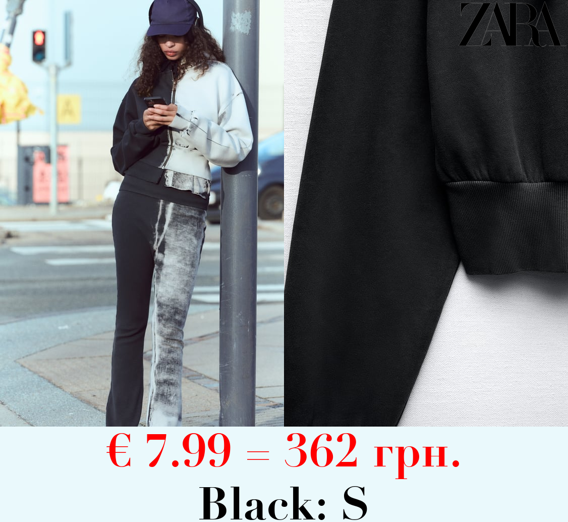 FADED-EFFECT PLUSH SWEATSHIRT