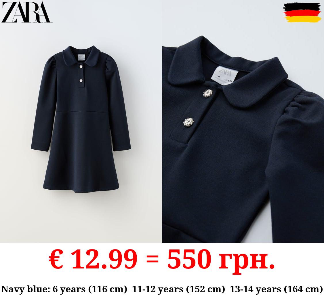 RHINESTONE BUTTON DRESS