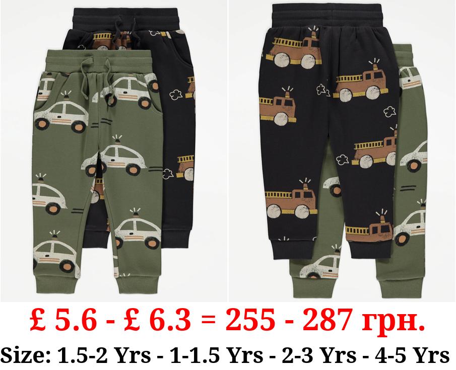 Khaki Vehicle Printed Joggers 2 Pack