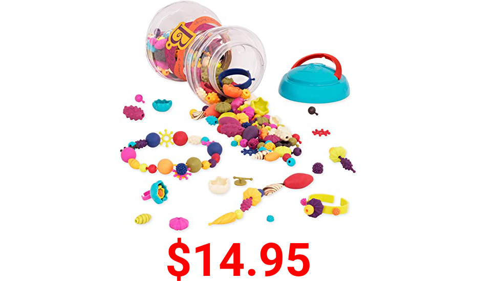 B. Toys – 300 Pcs – Pop Snap Bead Jewelry Set for Kids – Pop Arty! – DIY Craft Jewelry Making Kit – Creative Necklaces, Rings, Bracelets – 4 Years +