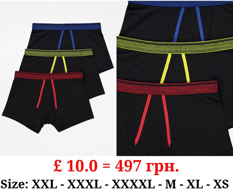 Black A-Front Trunks 3 Pack