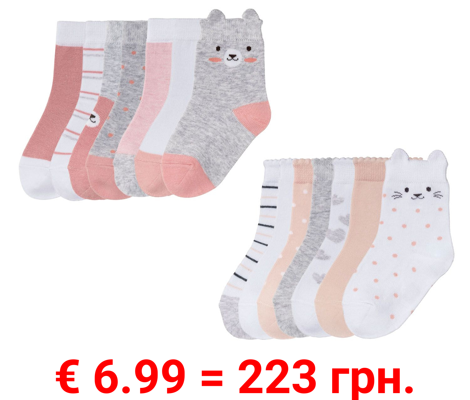 LUPILU® Kleinkinder Socken Mädchen, 7 Stück