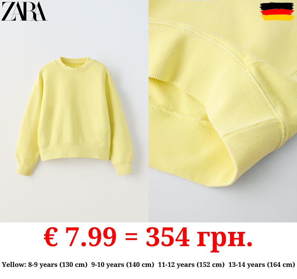 FADED-EFFECT PLAIN SWEATSHIRT