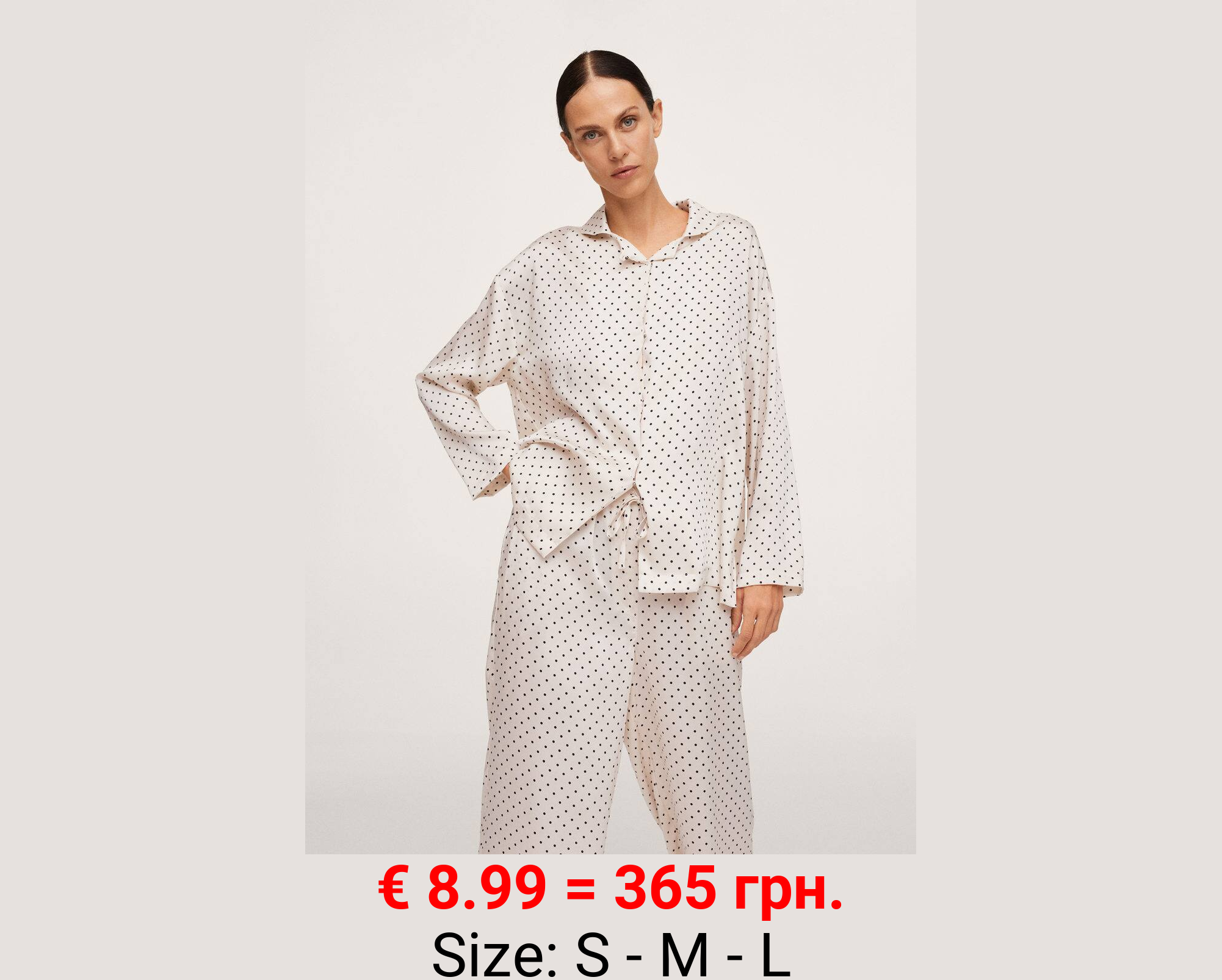 Camisa pijama satinada lunares