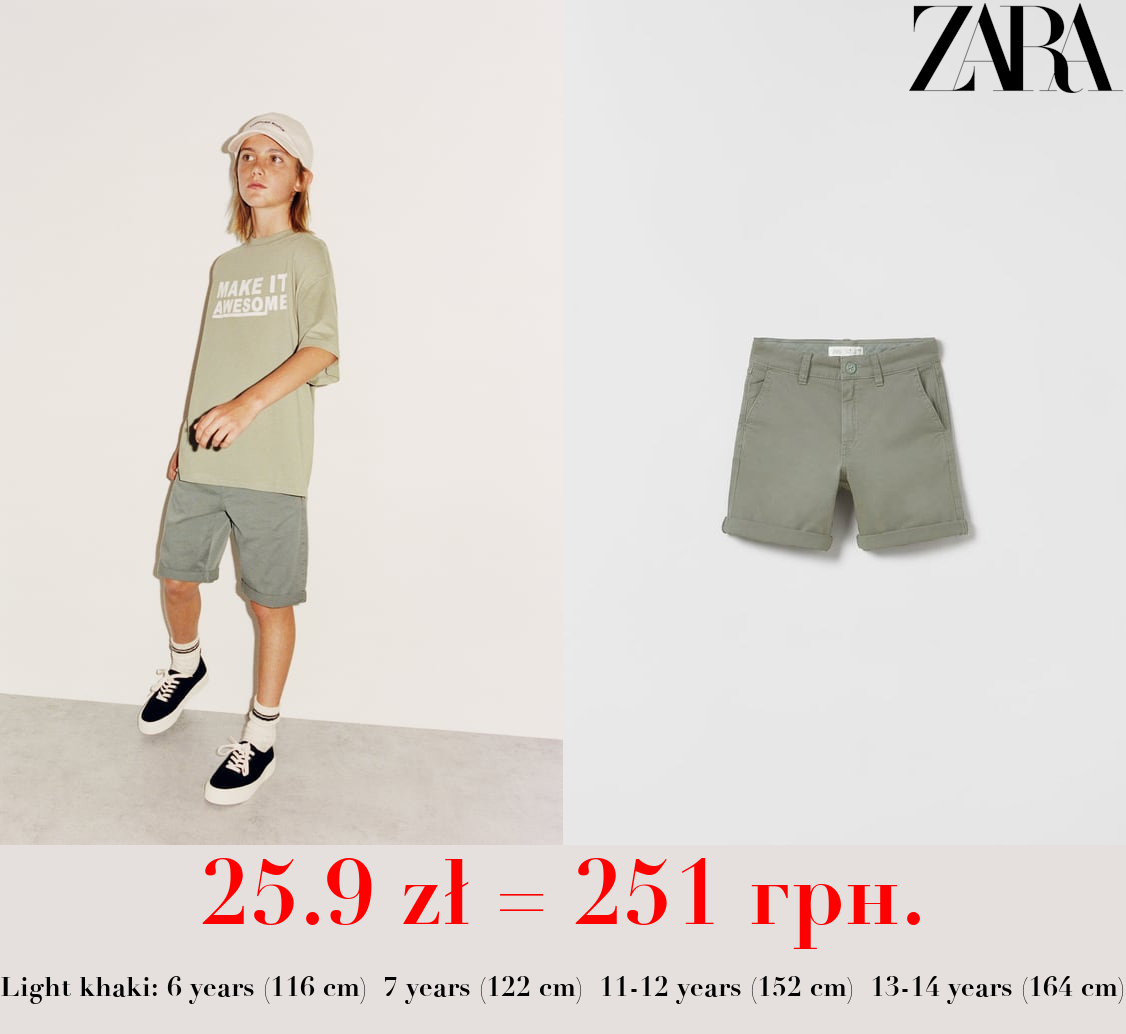 PLAIN CHINO BERMUDA SHORTS