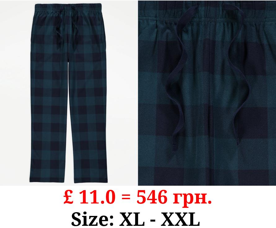 Checked Brushed Loungewear Bottoms