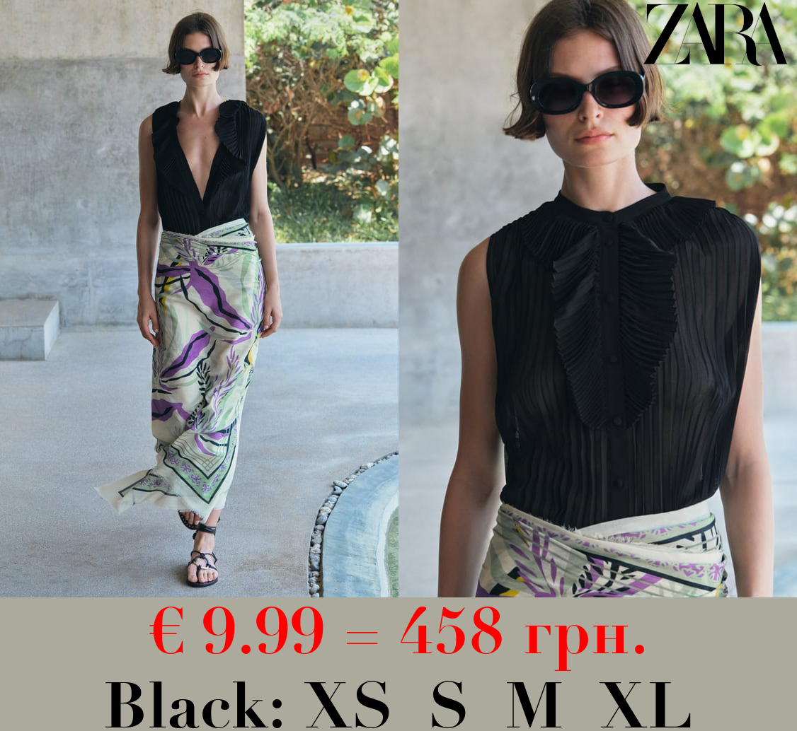 ZW COLLECTION PLEATED SHIRT WITH RUFFLES