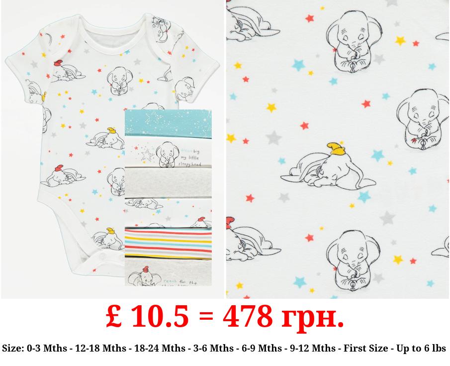 Unisex Disney Dumbo Short Sleeve Bodysuits 7 Pack