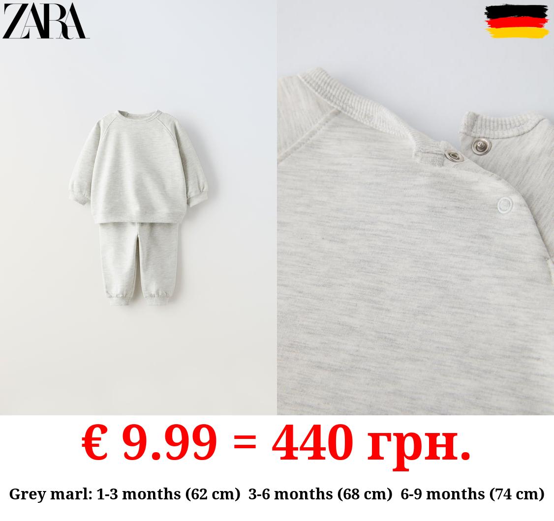 PLAIN PLUSH SWEATSHIRT AND TROUSERS CO-ORD