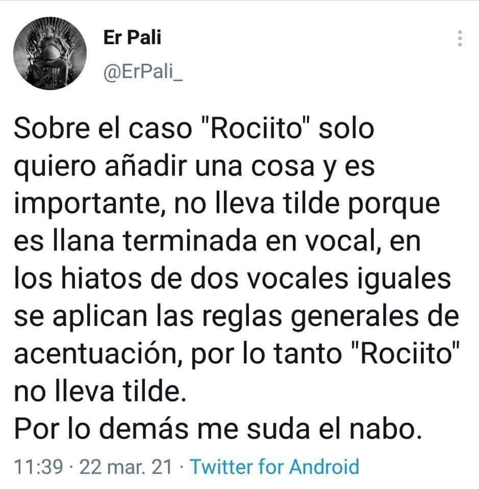 Un dato sobre Rociito