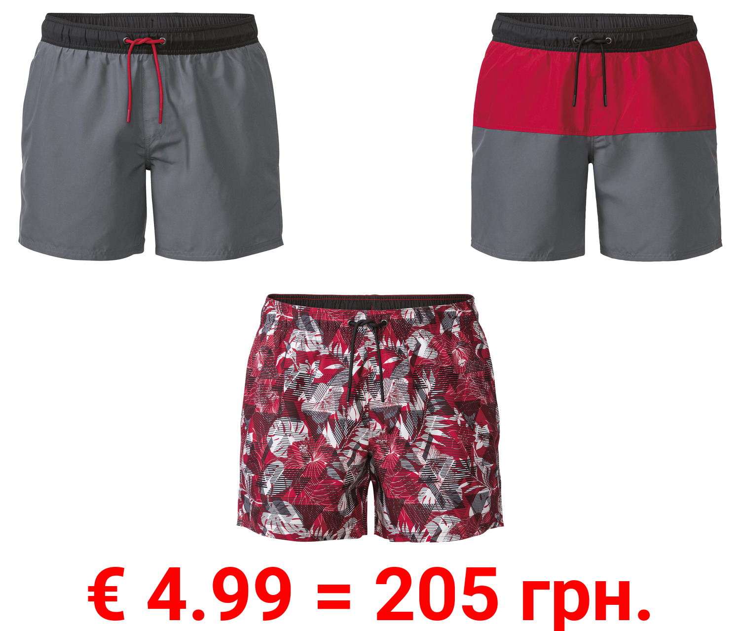 LIVERGY® Herren Badeshorts mit Gummizugbund