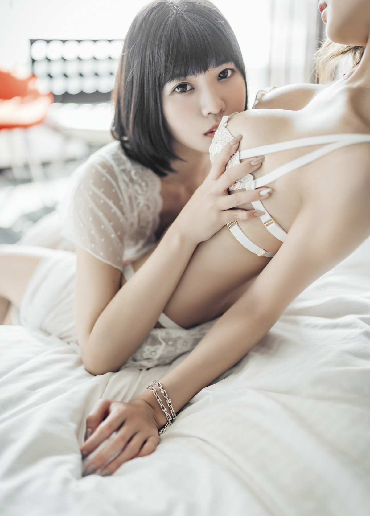 JVID精品 果宝宝 雙全裸無碼 女女情慾初嘗試 美少女們的第一次 Vol.01 33