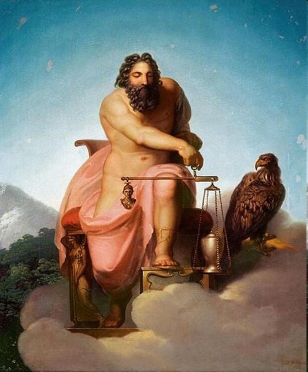 "Zeus pesando el destino del hombre" - Nicolai Abraham Abildgaard - 1793