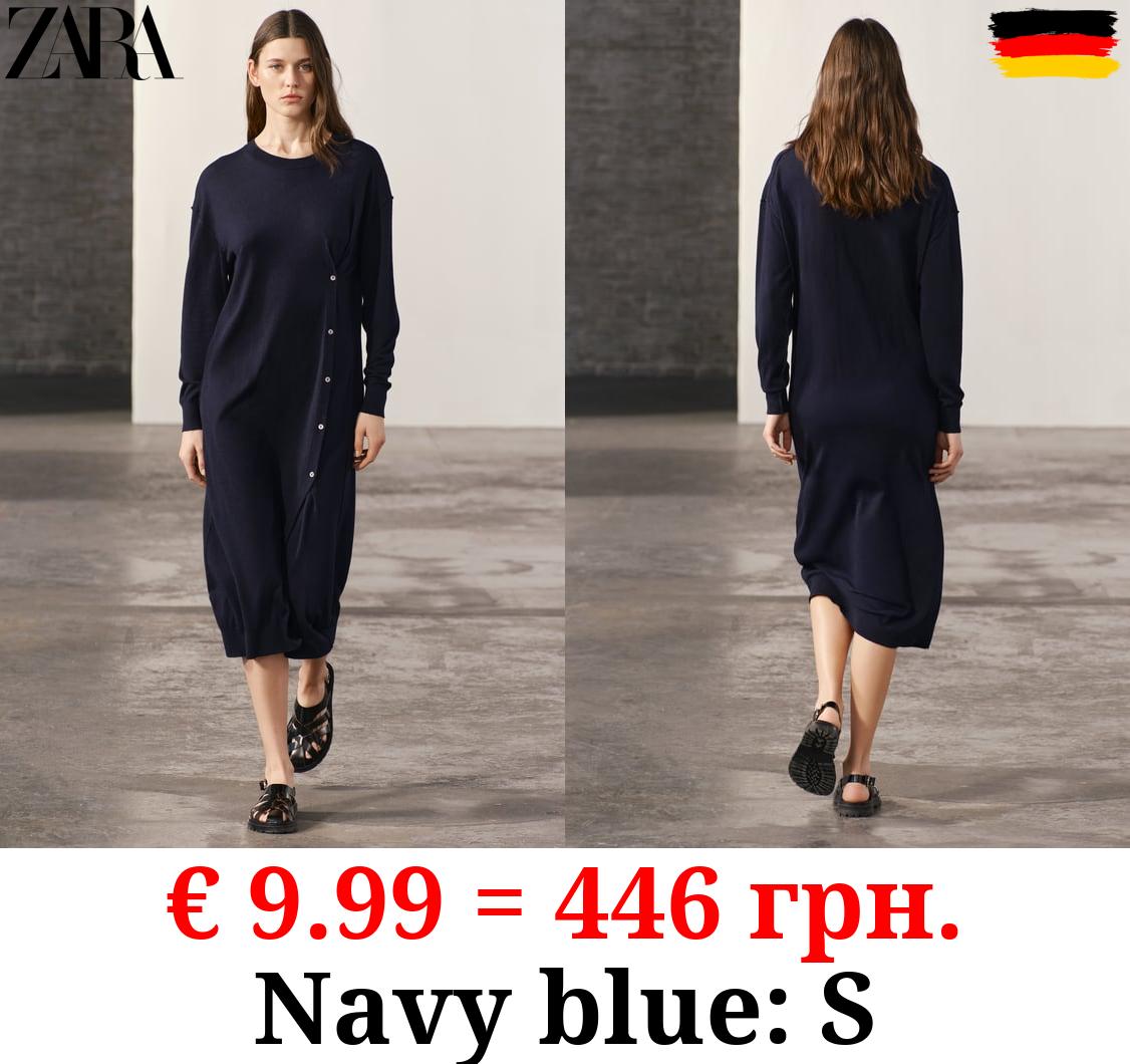 KNIT DRESS WITH SIDE BUTTONS